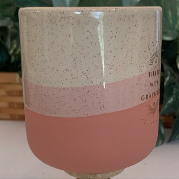 Filled With Gratitude Pottery Plant Pot Desert Colors Gold Writing Inspirational - Picture 5 of 15